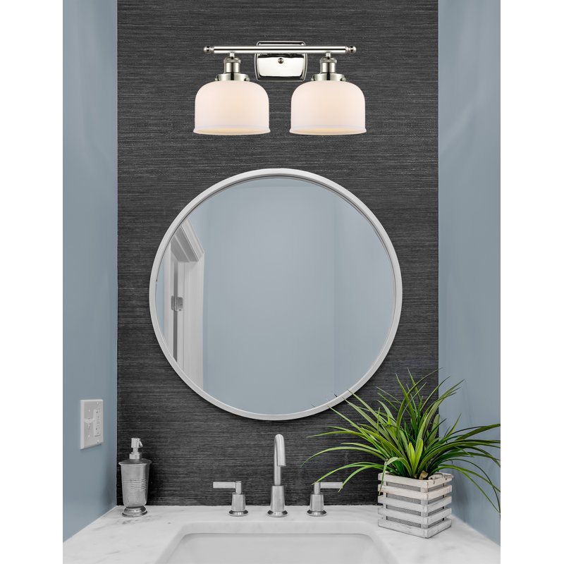 Barre d'éclairage de salle de bain à 2 lumières à intensité variable, Nickel poli, 60 W, Non
