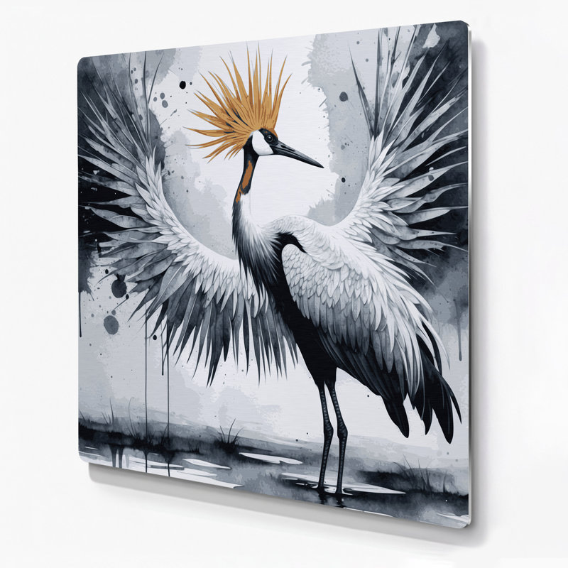 Faune grise couronnée, art mural gris en métal, H 8 po x l 8 po