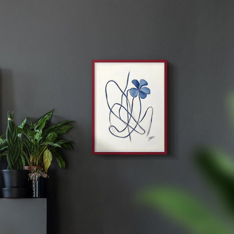 Série FLORAL DCLI - Impression encadrée de qualité supérieure - Prêt à accrocher - Aucun clou requis, Rouge, H 11 po x l 9 po