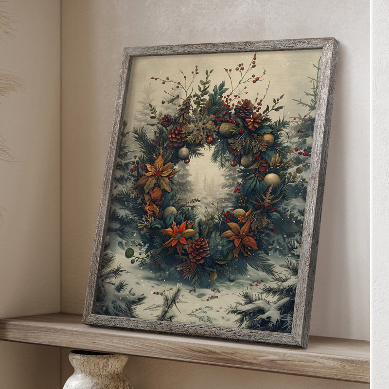 «Christmas Holiday» DCXXI, reproduction d'art encadrée - bois massif, H 11 po x l 9 po