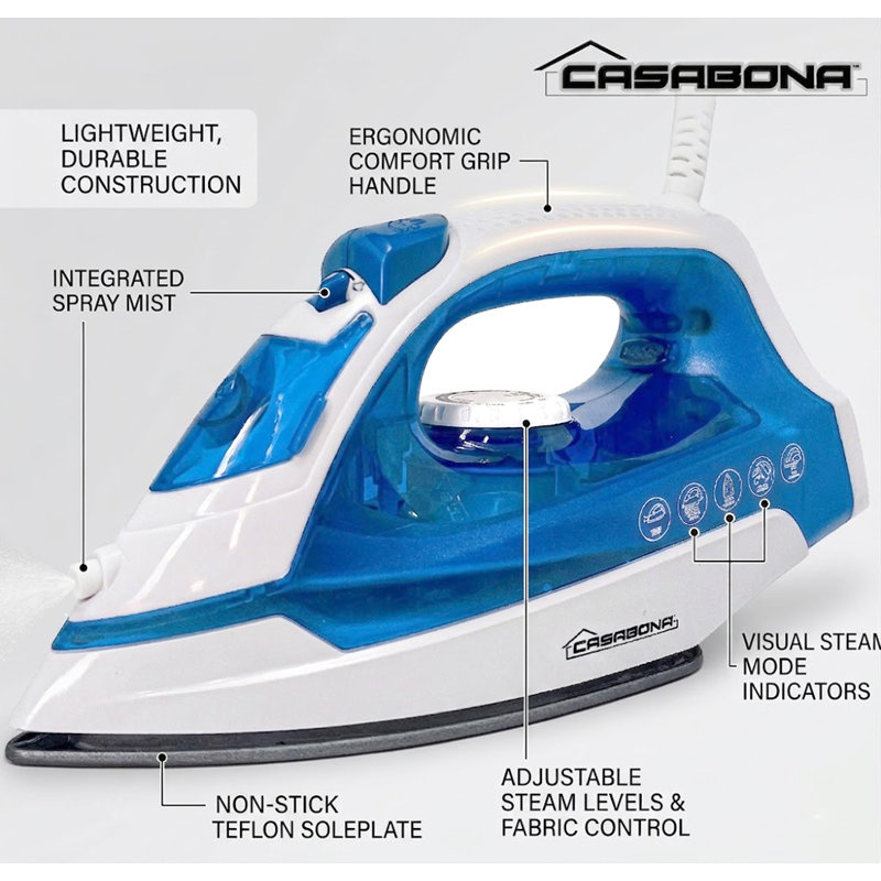Compact Steam Iron, Blue, Blue