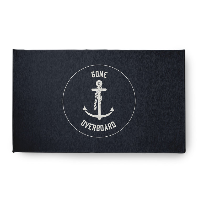 Tapis bleu requin à tissage plat Nautical Nights
