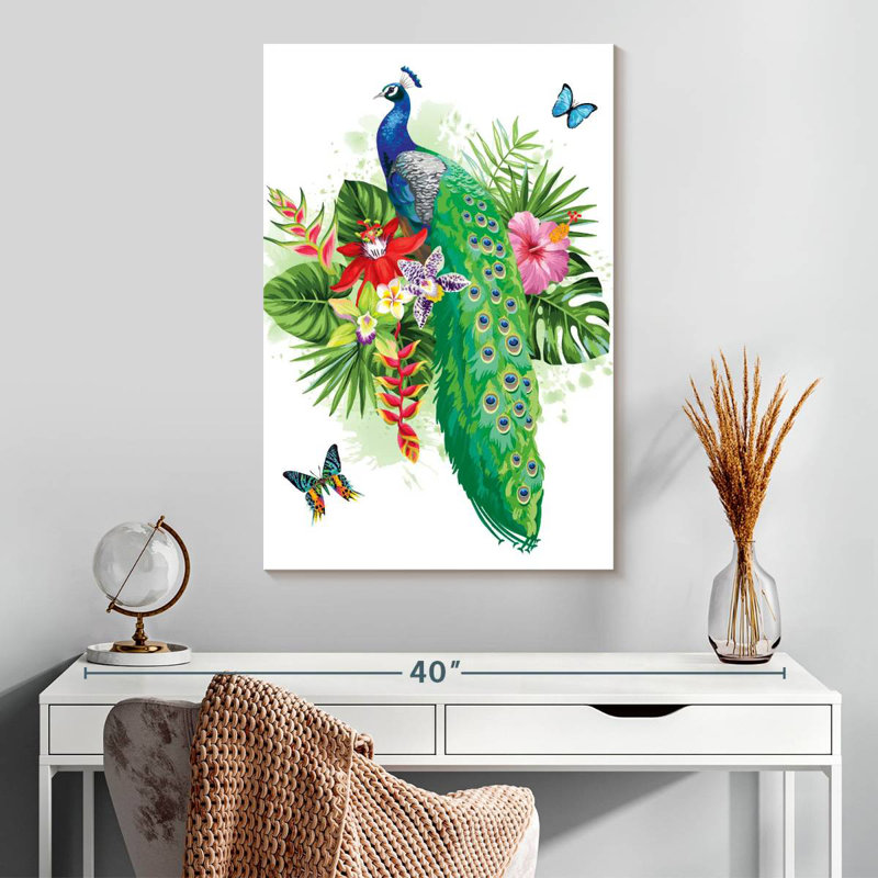 Brampt Tropical Blue Peacock, 30" H x 20" W