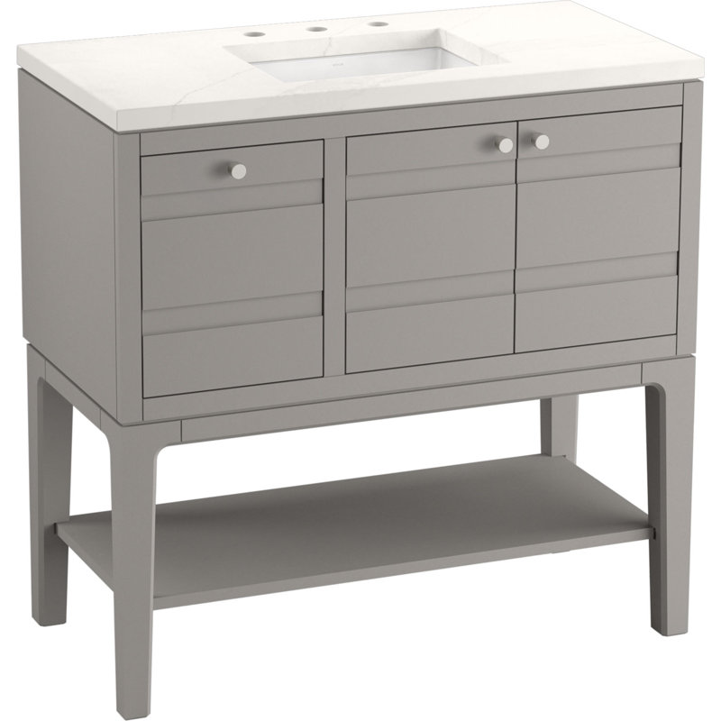 Helst 36-In Bathroom Vanity Set, Mohair Gray
