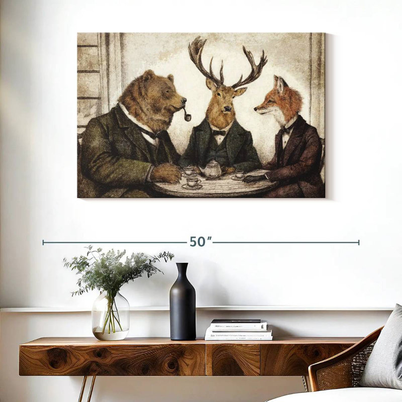 Animal Tea Time II, H 26 po x l 39 po