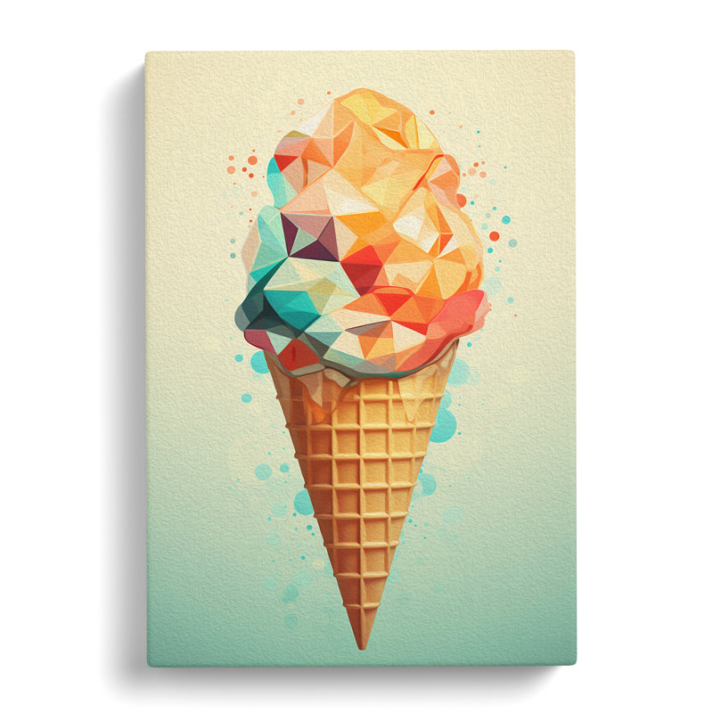 Ice Cream Geometric - Wrapped Canvas, 76cm H x 50cm W x 3cm D