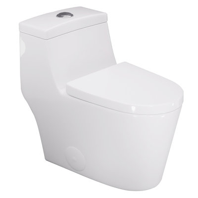 Sotomo White Elongated One-Piece Toilet, 1.1/1.6 Gpf Super Swirl Siphonic Flush, Soft Close Seat, Comfortable Seat Height -  WY-MJ800012024-STM