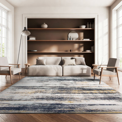 Riebe Light Gray/Black Area Rug