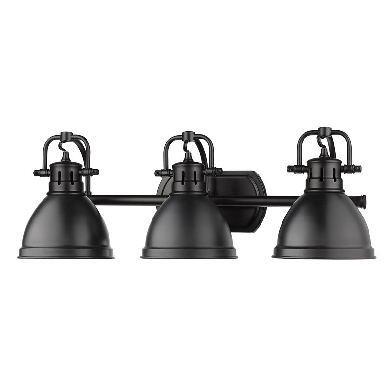 Éclairage pour salle de bain Drakeford, Noir mat, Noir mat, Trois lumières