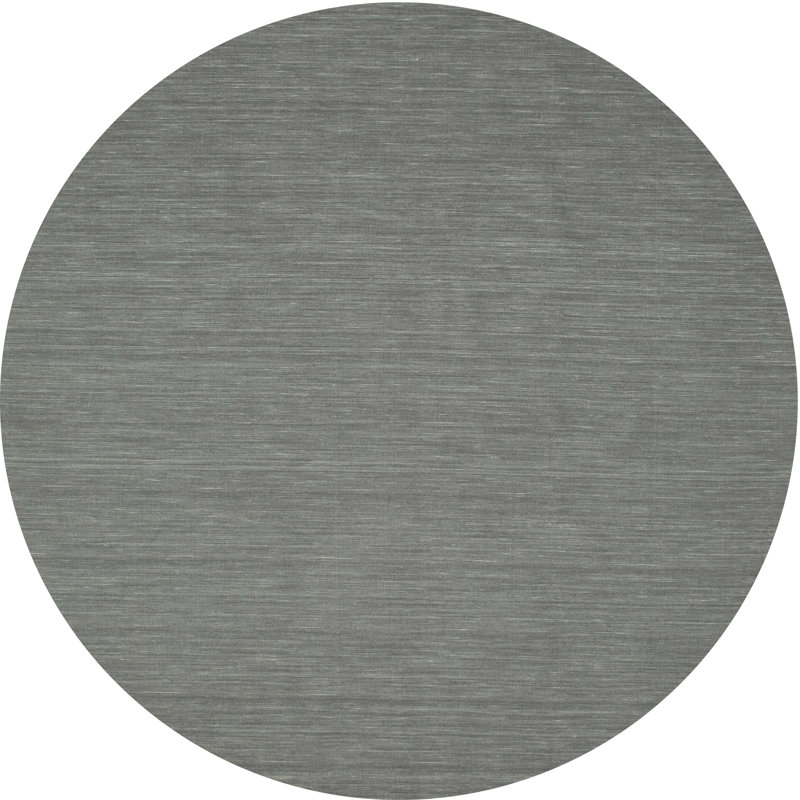 Tapis contemporain gris, Rond 8 pi