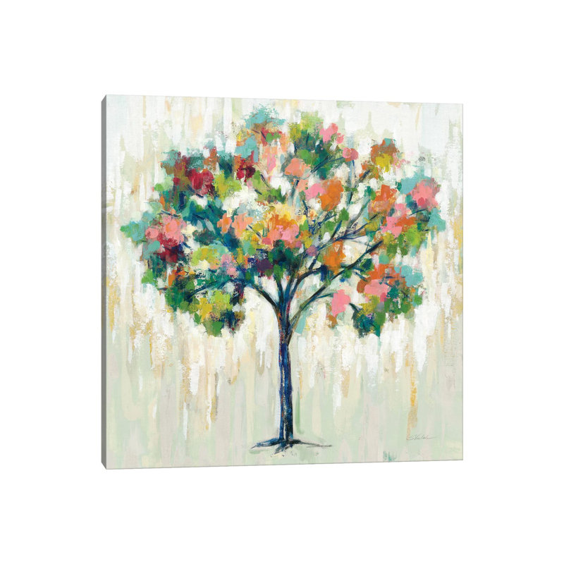 «Blooming Tree Neutral» par Silvia Vassileva - impression, H 37 po x l 37 po x P 1,5 po, Toile tendue, Aucun mat