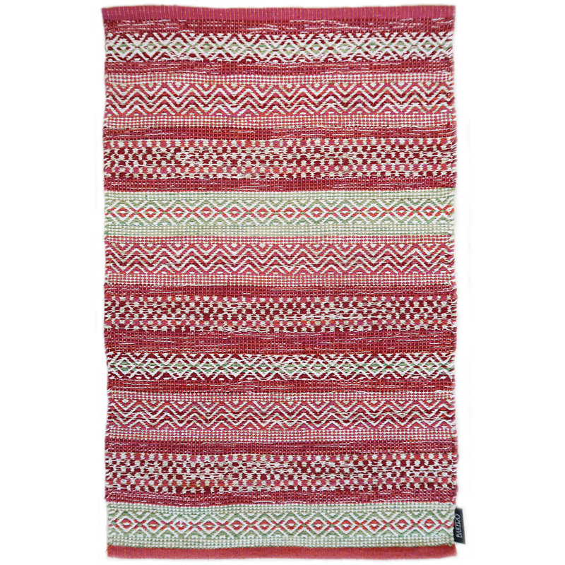 Saffron Striped Hand Woven Area Rug, Rectangle 60 x 90cm