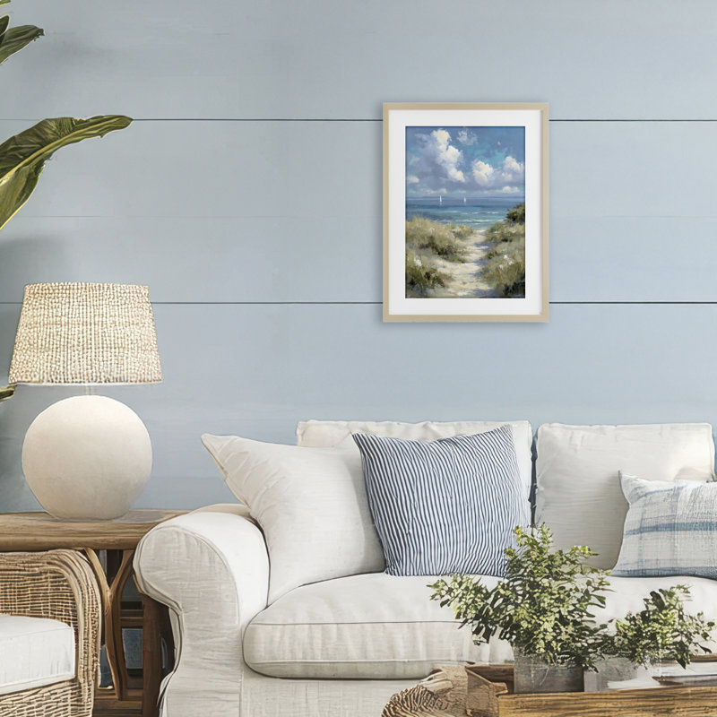 Impressionnistes impressionnants sous un chemin de plage encadré sous verre, design par Petal Prints Design, 20 x 14