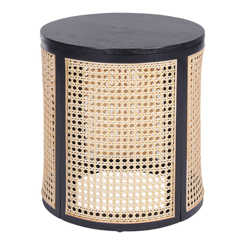 15.70" Round End Table, Black