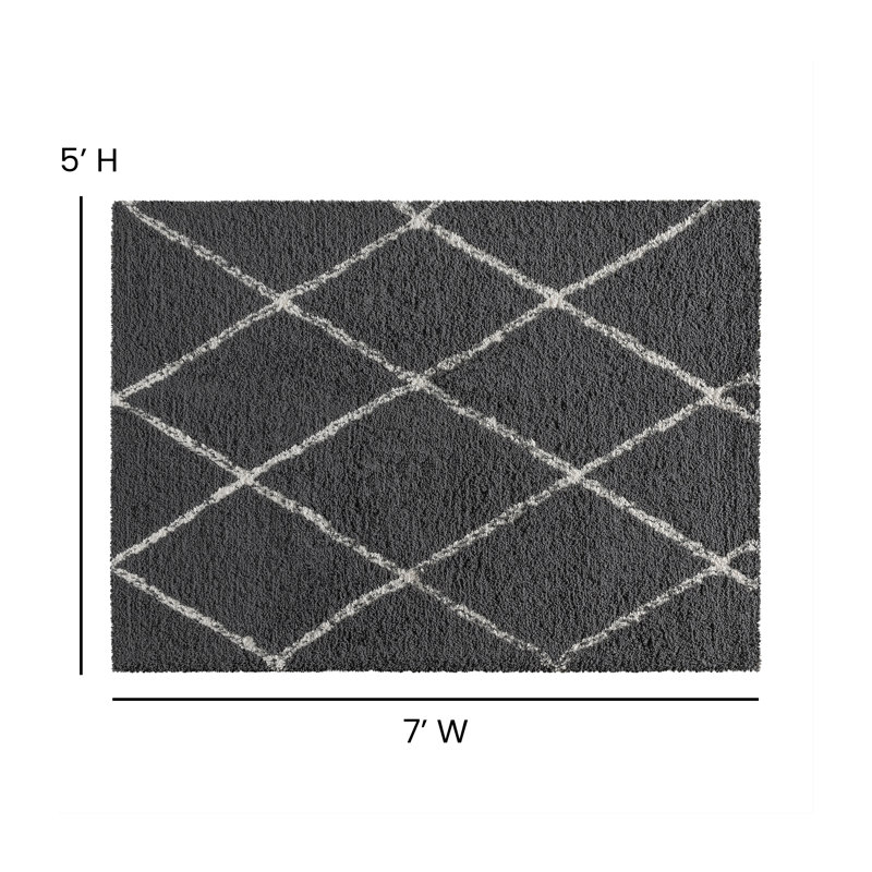 Geometric Indoor Rug, Rectangle 5' x 7'