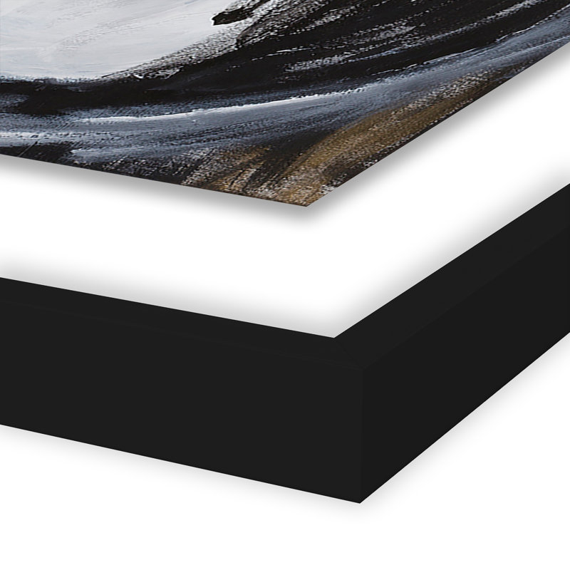 White horse II Framed Print, 40" H x 40" W x 2.5" D, Black
