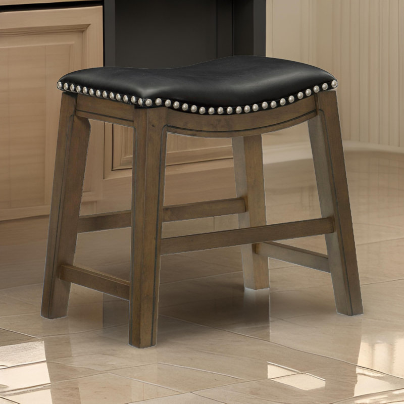 Tabouret Zackery, Noir, Petit tabouret (siège d'une hauteur de 20 po)
