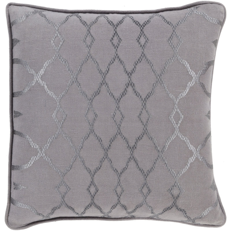 Coussin décoratif, Gris, 20 po x 20 po, Housse de coussin seulement - sans insert