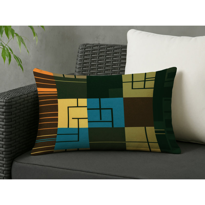 Patterned Peaks Indoor And Outdoor Pillow, Rectangle 25"H x 18"W