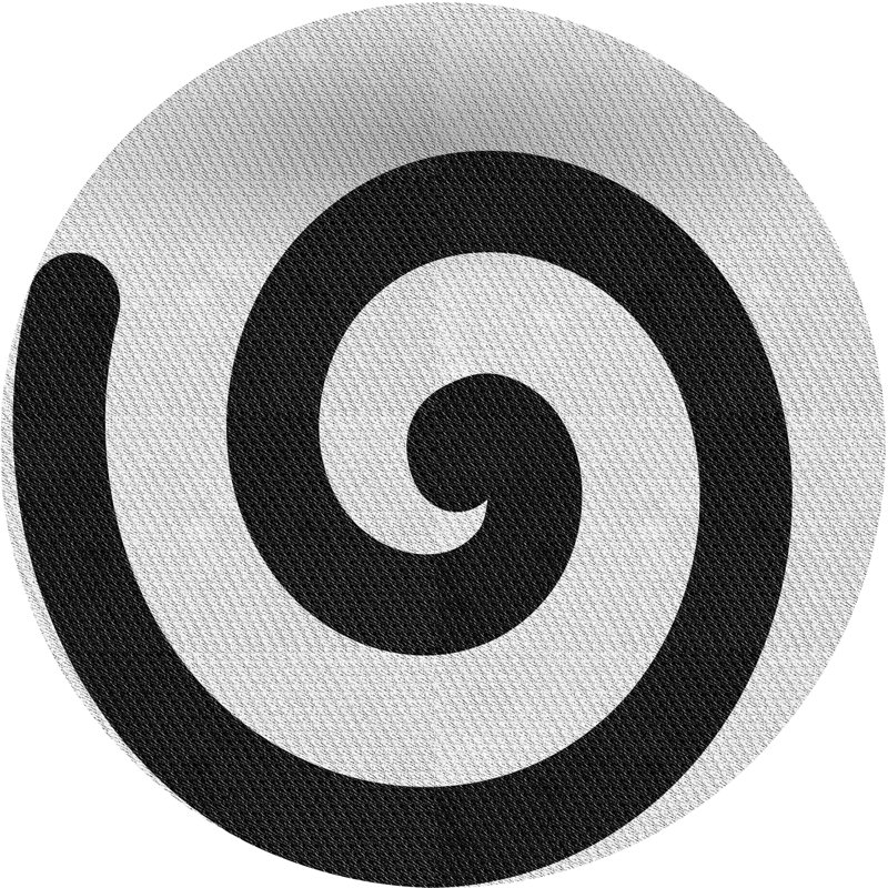 Tapis à motifs noir / blanc, Rond 3 pi