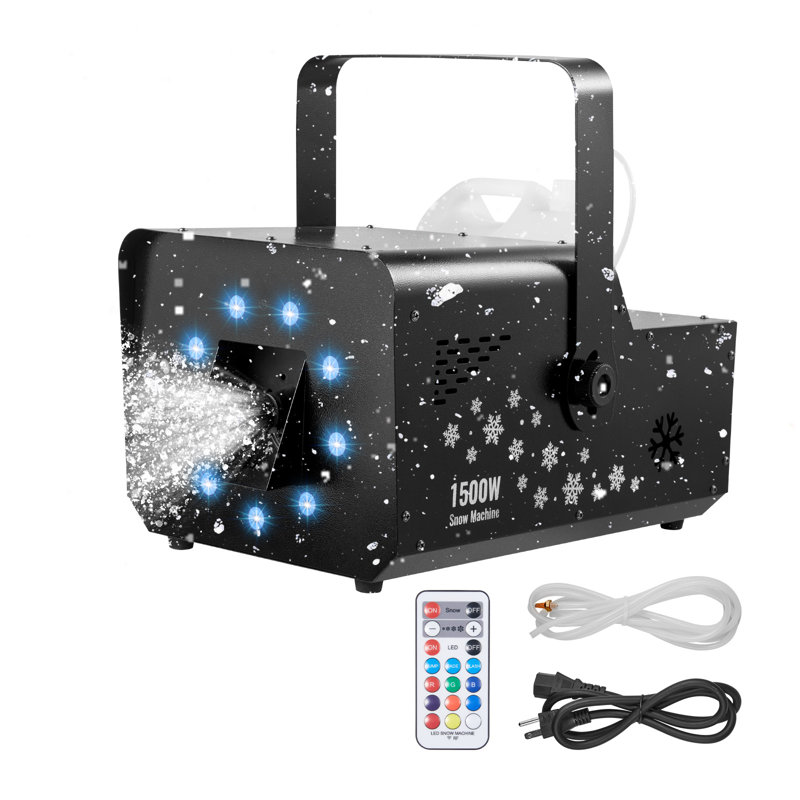 Machine à neige suspendue à la main avec lumières 1500W et commande à distance DMX512
