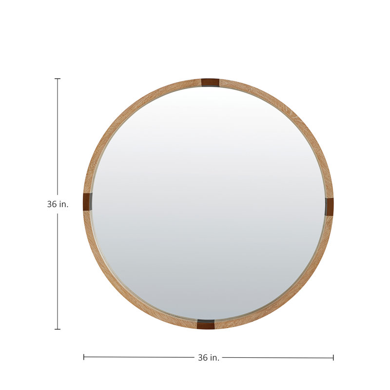 Zion Round Wood Wall Mirror, 36" x 36"