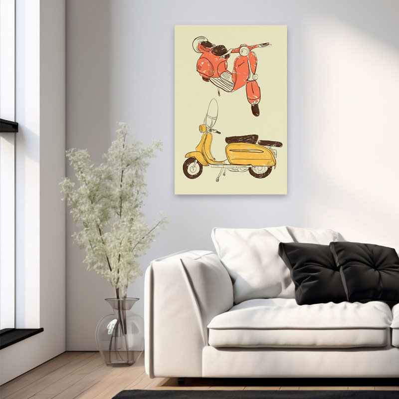 Scooter IV - Art de transport de motocyclettes, H 36 po x l 24 po