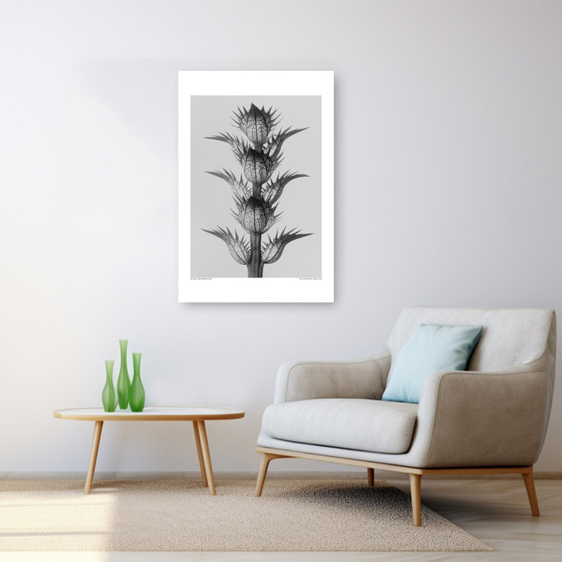 Acanthus Mollis, rétro, art mural rétro, 48" H x 32" W
