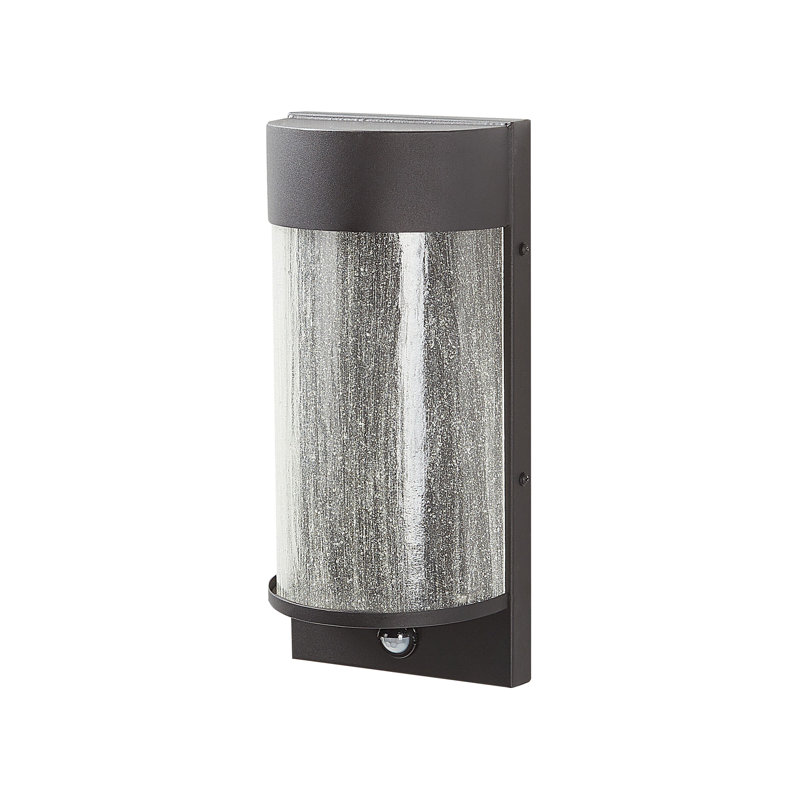 Makinly Black 35cm H Integrated LED Frosted Glass Outdoor Flush Mount
