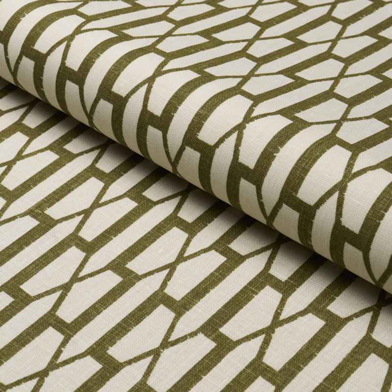 Schumacher X Veere Grenney Belvedere Fabric, Olive