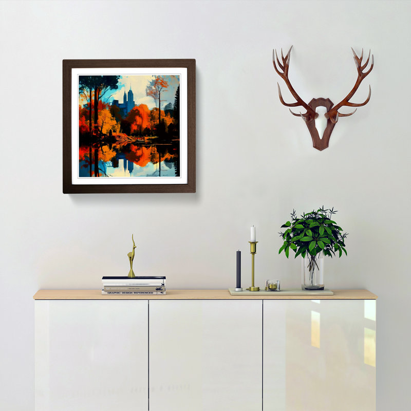 Central Park Abstract Art No.1 - Framed Print, Walnut