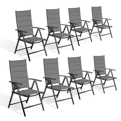 Ensemble de 8 chaises pliantes en tissu mauve