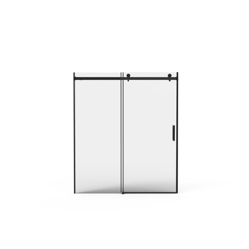 Sliding Shower Door 56"-60"W X 70"H, 8Mm Tempered Glass, Matte Black, Double Side Clean, Rust- Bathroom Accessory 56"-60" Adjustable Width Door, 70"H Glass Enclosure, Entrance