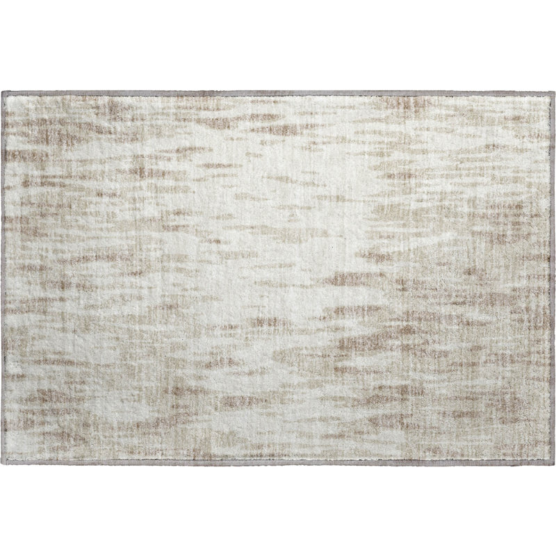 Premium Machine Washable Prisco Ivory Rug, Rectangle 1'8" x 2'6"