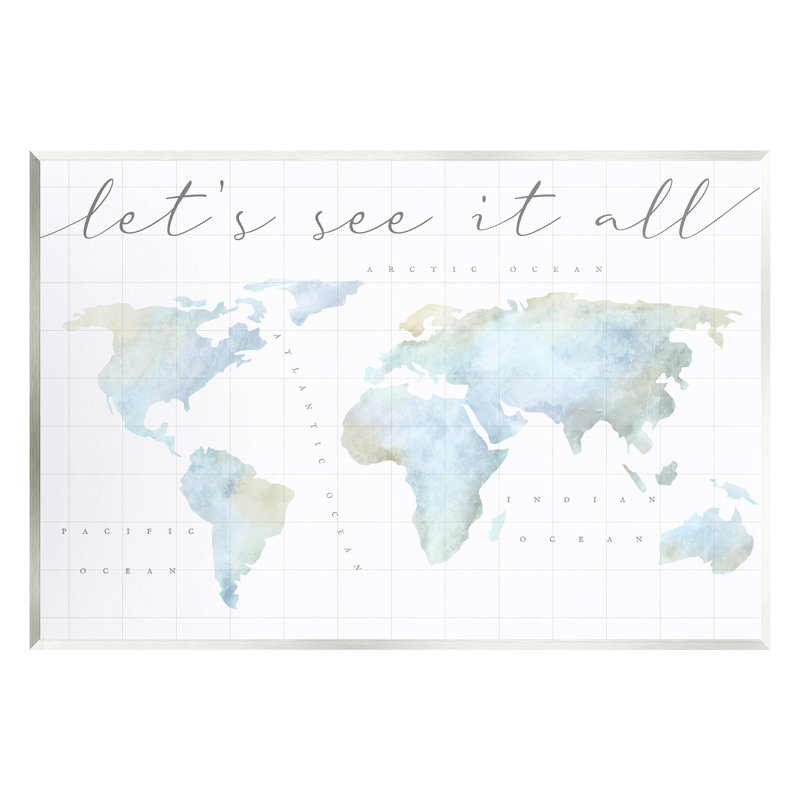 «Let's See It All World Map» par Lil 'Rue, impression, H 13 po x l 19 po x P 0,5 po, Mdf