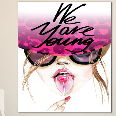 «Young Girl with Lollipop», art textuel sur toile tendue
