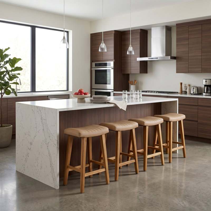Tabouret de bar Bonita, Teck naturel, À hauteur de comptoir
