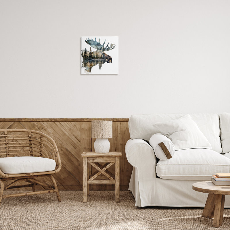  «Moose Head Silhouette» par LSR Design Studio, H 17 po x l 17 po