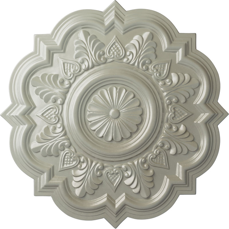 Médaillon de plafond Endurathane Raynor, DE 20 5/8 po x P 1 3/8 po (convient aux auvents jusqu'à 6 po), fini craquelé vert athénien peint à la main