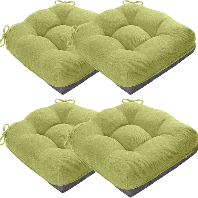 Ensemble de 4 coussins de chaise de salle à manger en mousse viscoélastique 15,5 pouces vert sauge