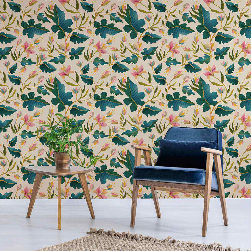 Peel & Stick Floral Tile, 48" L x 24" W