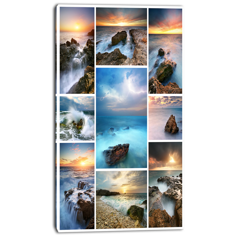 «Sea and Shore Collage», impression, H 40 po x l 30 po x P 1,5 po, Toile tendue avec châssis