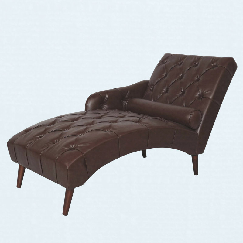Chaise longue avec accoudoirs et chaise longue rembourrée, Dark Brown