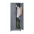 Broom Storage Cabinet With Locking Doors And Shelves, 65" H Metal Storage Cabinet With Hanging Rod & S-Hooks, Cleaning Tool Storage Cabinet Grey