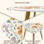 Ensemble de 2 tables basses gigognes triangulaires modernes, ornées de lapins, d'écureuils, de feuilles vertes et de fleurs, style milieu du siècle. Tables d'appoint empilables, petites tables de chevet pour salon, chambre, appartement et décoration intérieure.-1174772117-1174772141