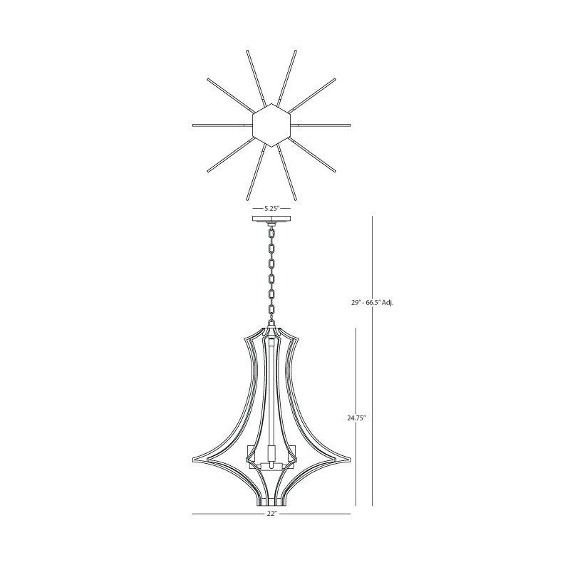 Lustre empire 3 lumières Grace, Laiton moderne