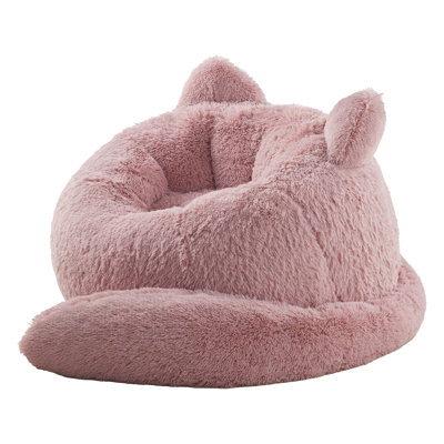 Faux Fur Upholstered Foam Filled Bean Bag Chair for Adults by Trule