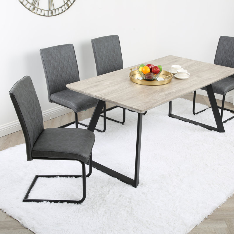 Asfand Industrial Dining Chair, Grey
