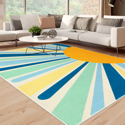 Tapis bleu en polyester tissé à la machine Dragovich