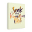 «Seek The Kingdom First Matthew 6: 33-34», reproduction d'art du verset de la Bible prêt à être accroché